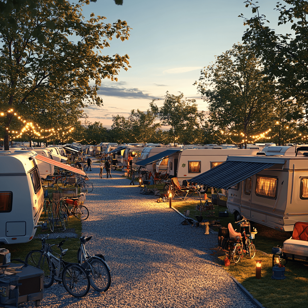 caravans op een camping